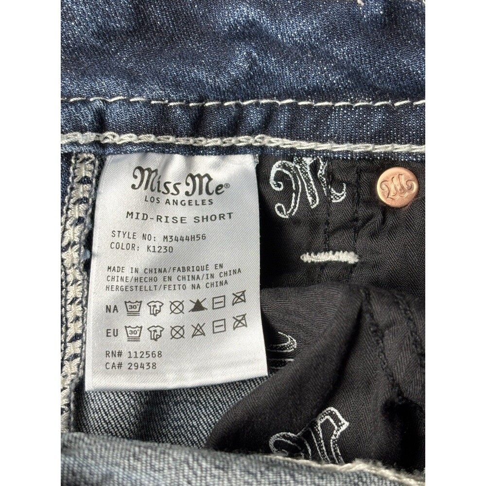 Y2K Miss Me Rhinestone Bling Mid Rise Shorts Denim Womens 27 Western Cowgirl - Picture 5 of 5